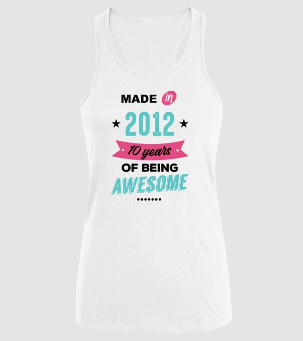 MADE in 2012 model alb pe tricou
