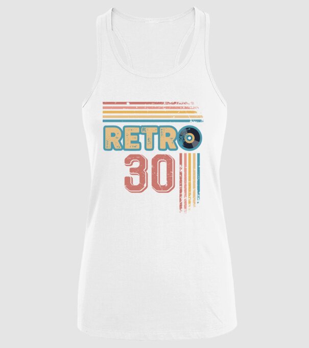Retro 30 Birthday model alb pe tricou