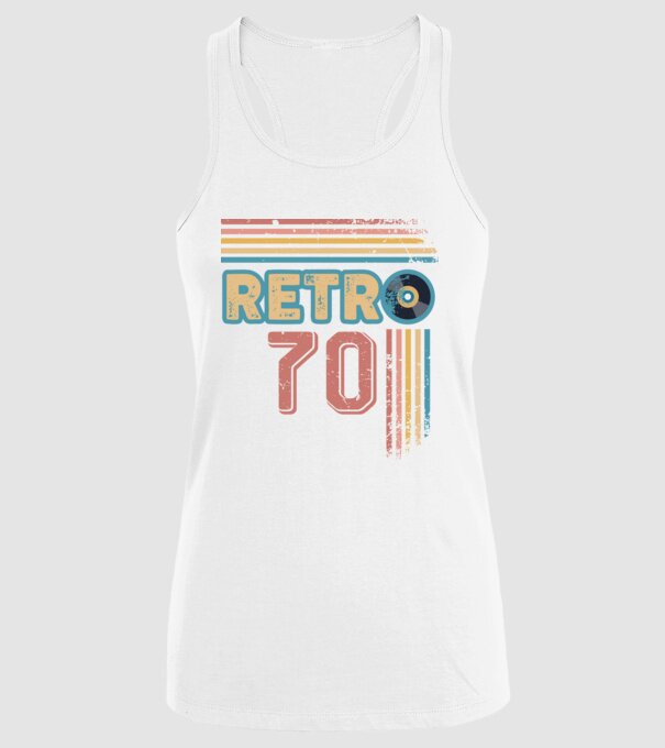 Retro 70 Birthday model alb pe tricou