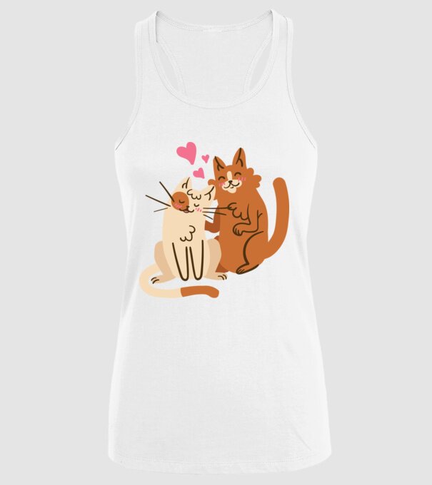 PISICUȚE ÎNDRĂGOSTITE 2 model alb pe tricou