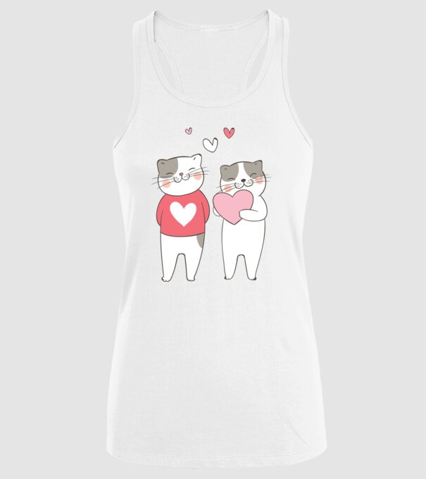 PISICUȚE ÎNDRĂGOSTITE 8 model alb pe tricou