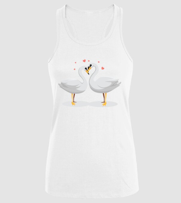 LEBEDE ÎNDRĂGOSTITE model alb pe tricou