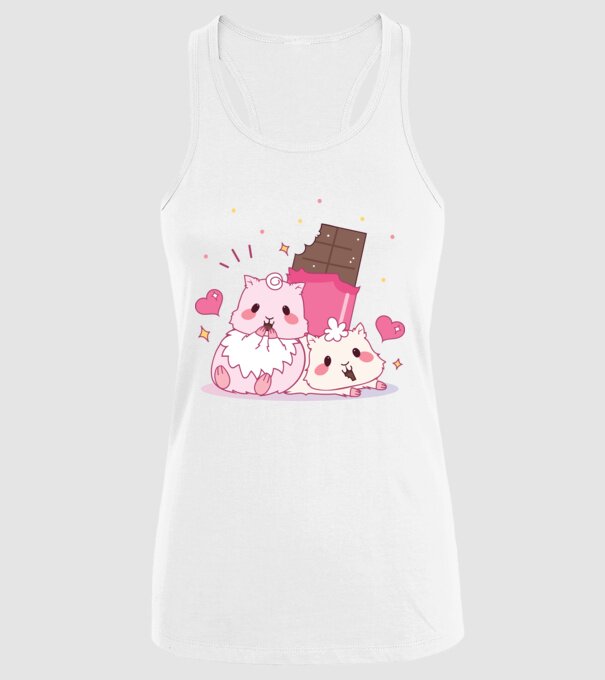HAMSTERI ÎNDRĂGOSTIȚI 2 model alb pe tricou