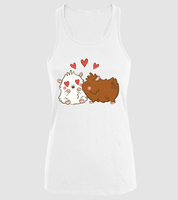 HAMSTERI ÎNDRĂGOSTIȚI model alb pe tricou