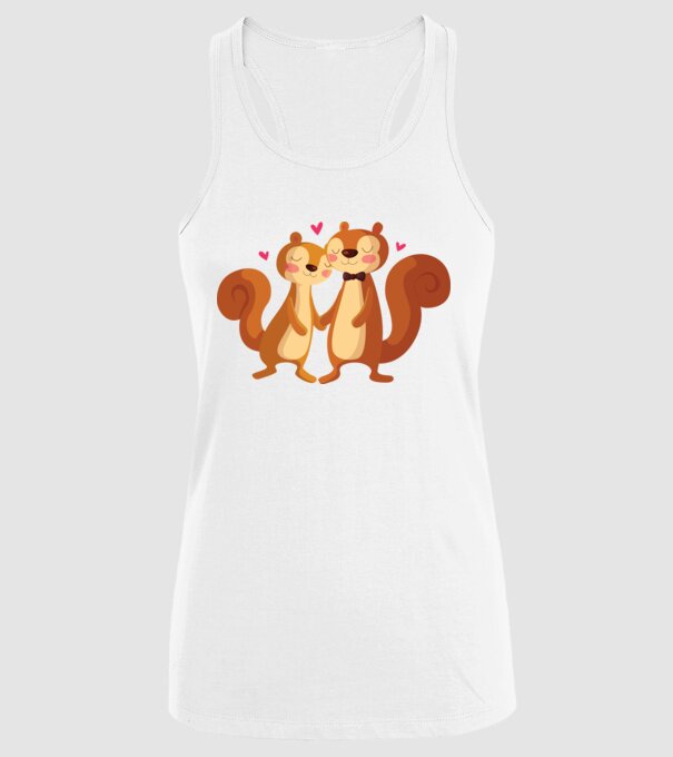 VEVERIȚE ÎNDRĂGOSTITE model alb pe tricou