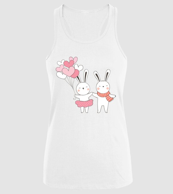 IEPURAȘI ÎNDRĂGOSTIȚI 3 model alb pe tricou