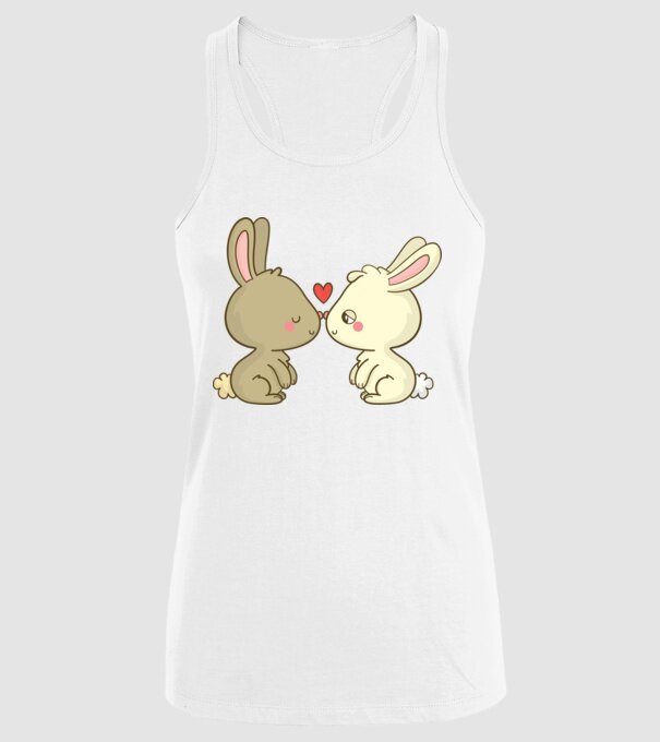 IEPURAȘI ÎNDRĂGOSTIȚI model alb pe tricou