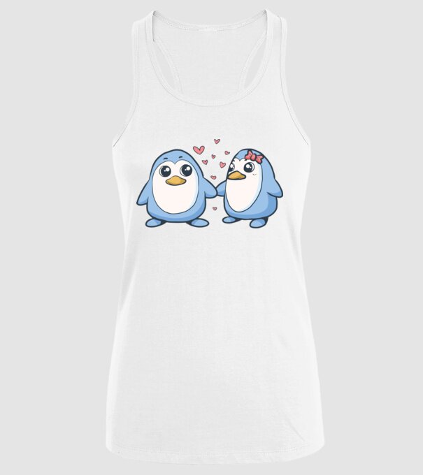 PINGUIN ÎNDRĂGOSTIT 2 model alb pe tricou