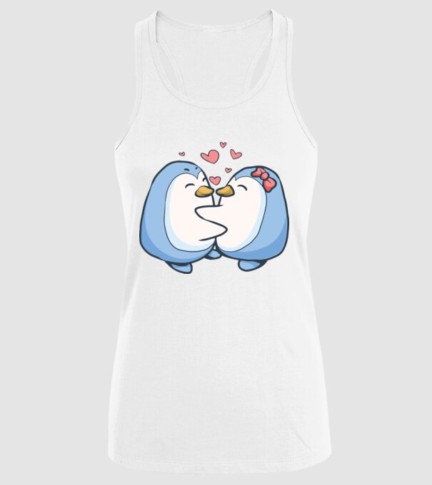 PINGUIN ÎNDRĂGOSTIT 3 model alb pe tricou
