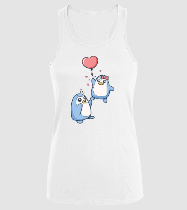 PINGUIN ÎNDRĂGOSTIT 4 model alb pe tricou
