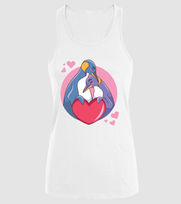 PINGUIN ÎNDRĂGOSTIT 5 model alb pe tricou
