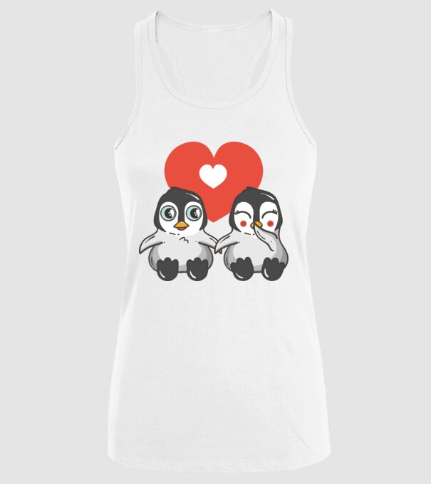 PINGUINI ÎNDRĂGOSTIȚI 7 model alb pe tricou