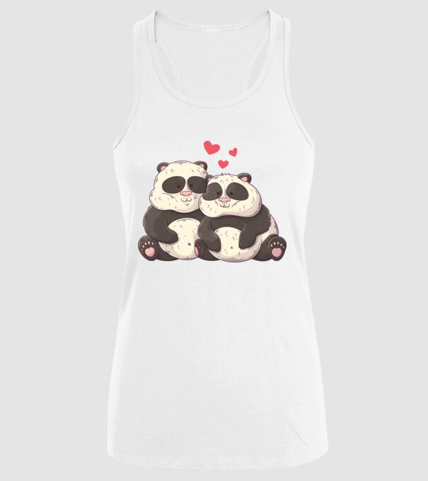 URȘI PANDA DOLOFANI ÎNDRĂGOSTIȚI model alb pe tricou