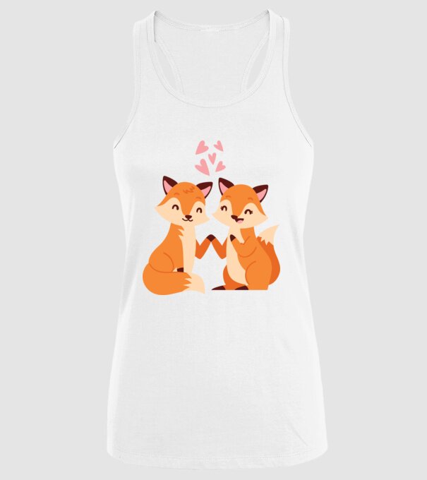 VULPI ÎNDRĂGOSTITE model alb pe tricou