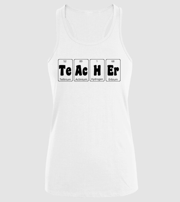 Teacher periodic model alb pe tricou