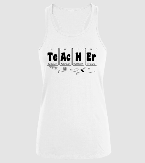 Teacher periodic model alb pe tricou