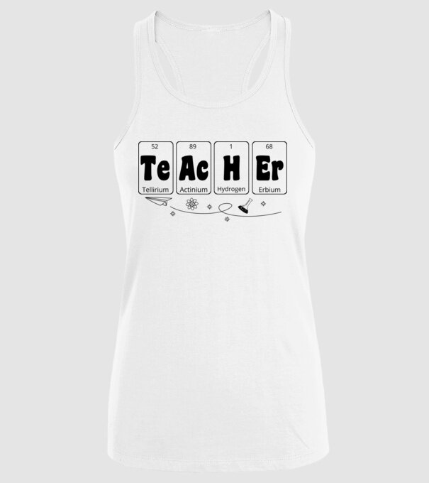 Teacher periodic model alb pe tricou