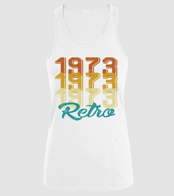 1973 retro model alb pe tricou