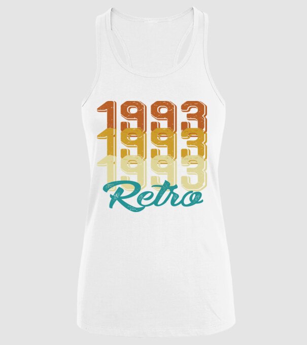 1993 retro model alb pe tricou