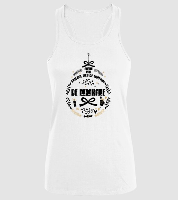 acesta este tricoul meu de Crăciun_ de relaxare model alb pe tricou