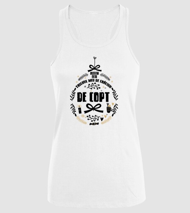 acesta este tricoul meu de Crăciun_de copt model alb pe tricou