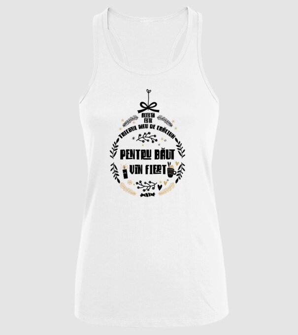 acesta este tricoul meu de Crăciun_pentru băut vin fiert model alb pe tricou
