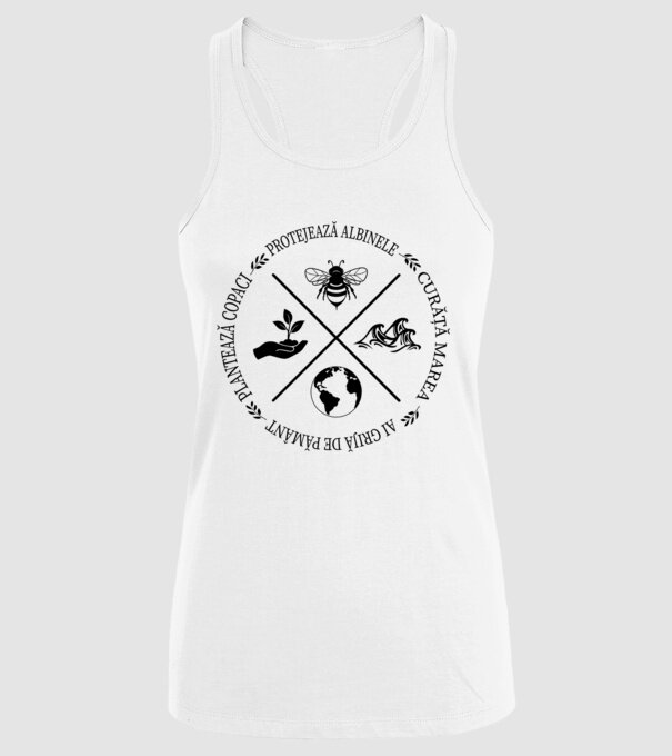 Ai grijă de Pământ model alb pe tricou