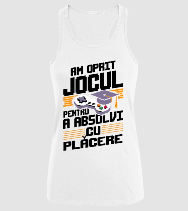 Am oprit jocul absolvent alb model alb pe tricou