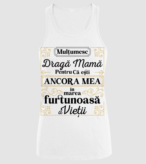 Ancora mea model alb pe tricou