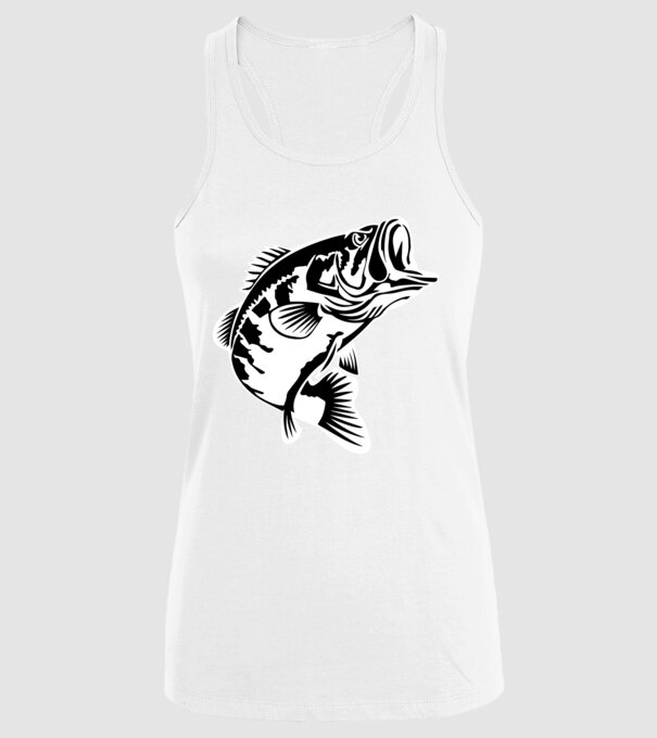 AngryFish model alb pe tricou