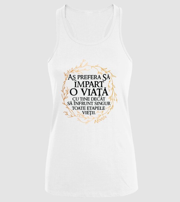 Arwen model alb pe tricou