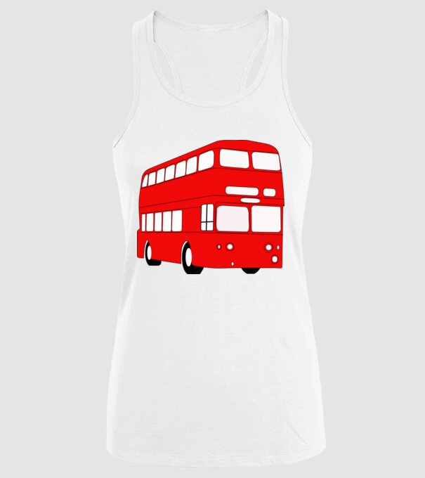 Autobuze model alb pe tricou