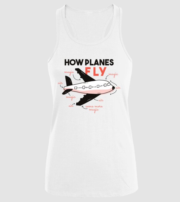Avioane model alb pe tricou