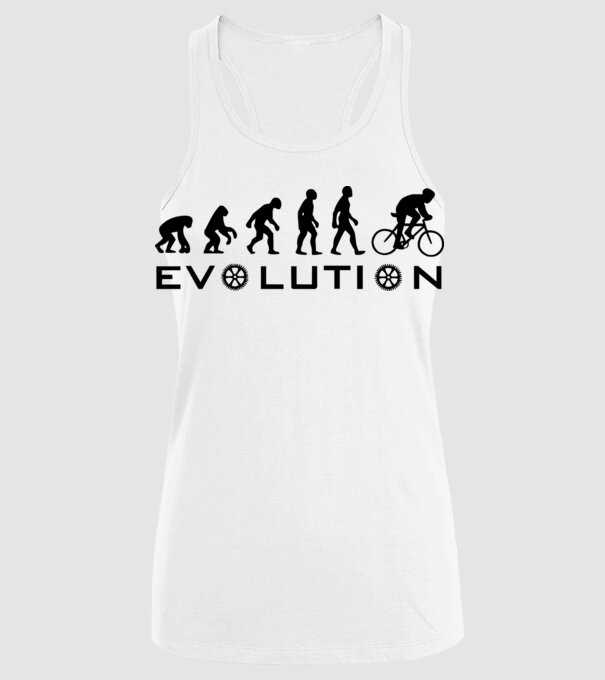 Bike evolution model alb pe tricou