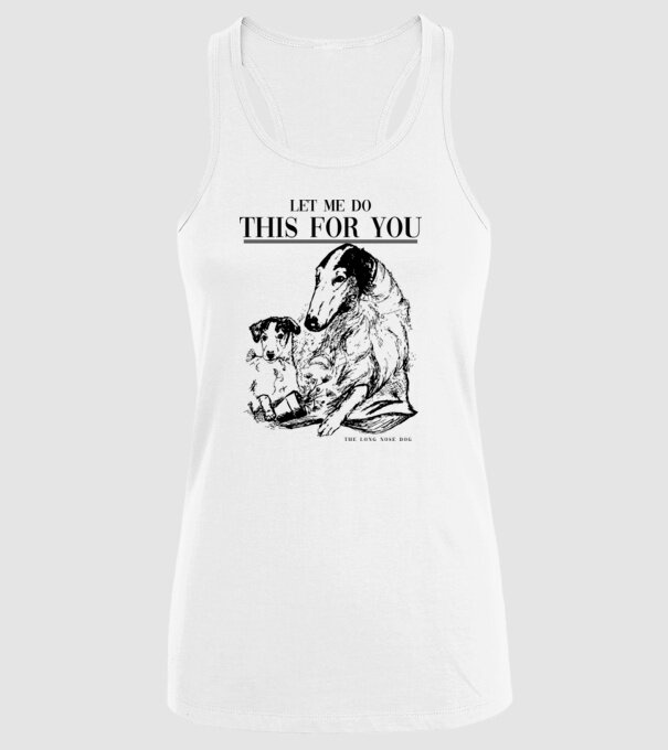 BORZOI Elagant model alb pe tricou