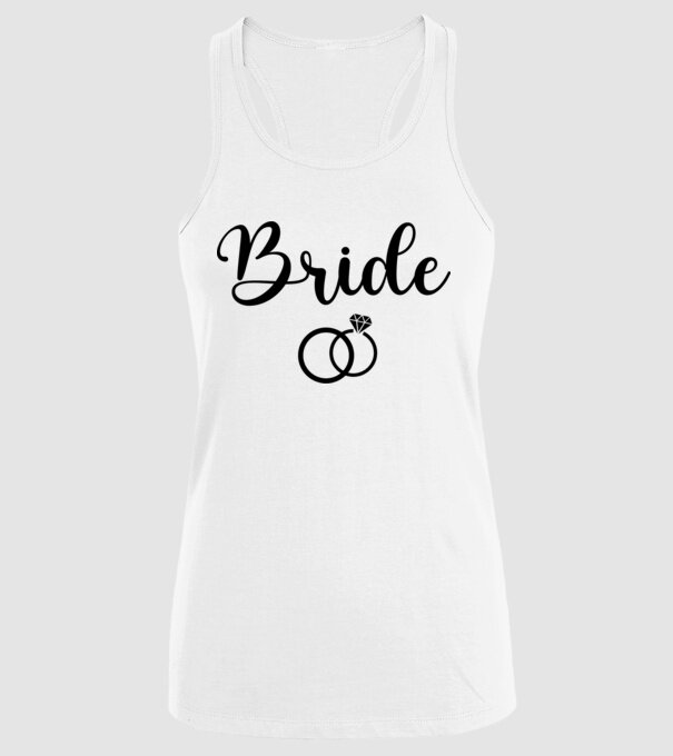 Bride model alb pe tricou