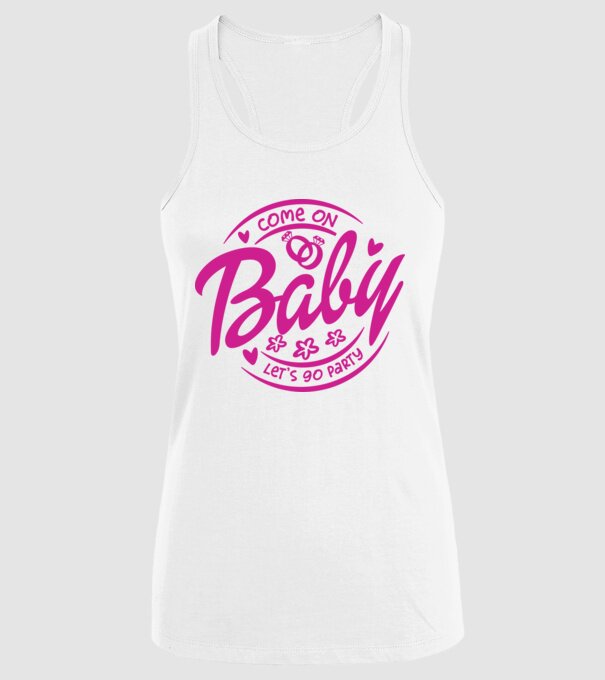 Bride Barbies Baby lets go party model alb pe tricou