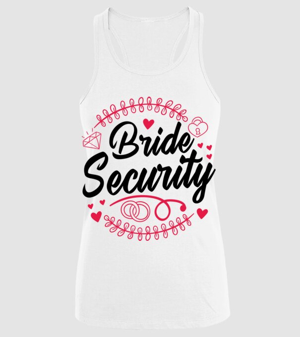 Bride Security model alb pe tricou