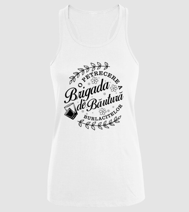 Brigada de băutură model alb pe tricou