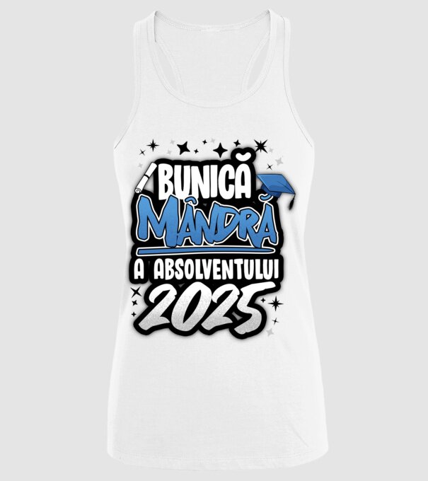 Bunică MÂNDRĂ a absolventului model alb pe tricou