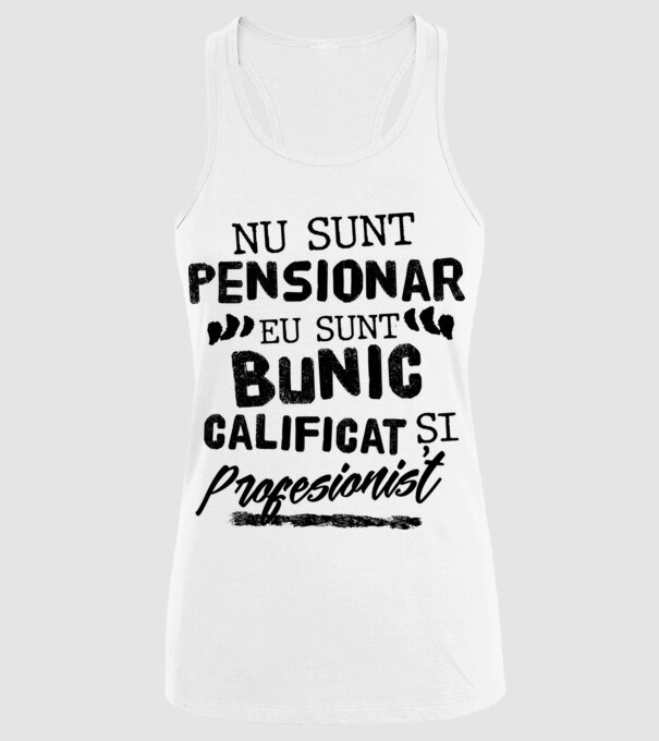 Bunicul profesionist model alb pe tricou