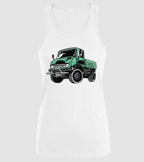 Camioane model alb pe tricou