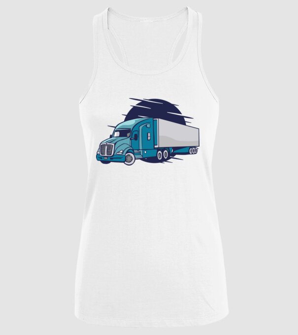 Camioane model alb pe tricou