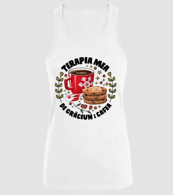 Cană de cafea de Crăciun model alb pe tricou