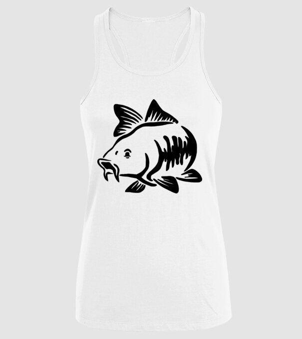 Carp model alb pe tricou