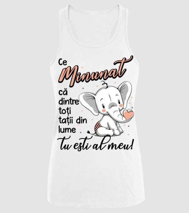 Ce minunat că dintre toți tații din lume, tu ești al meu! model alb pe tricou