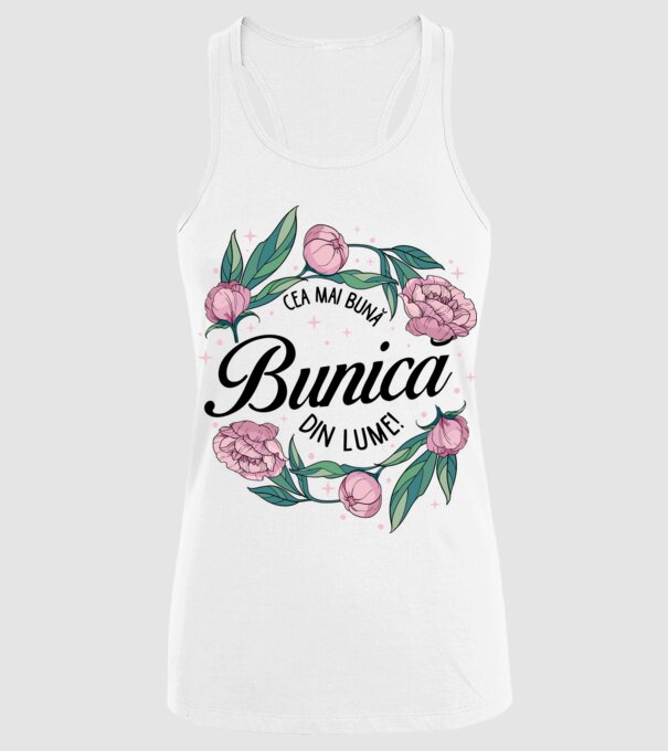 Cea mai bună bunică din lume! model alb pe tricou