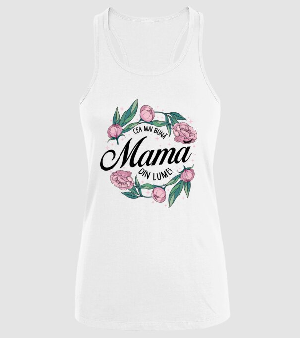 Cea mai bună mamă din lume model alb pe tricou