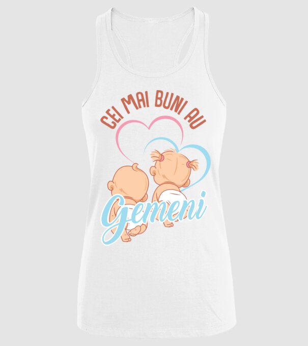 Cei mai buni au gemeni model alb pe tricou