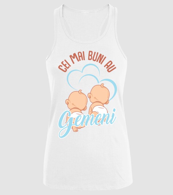 Cei mai buni au gemeni model alb pe tricou